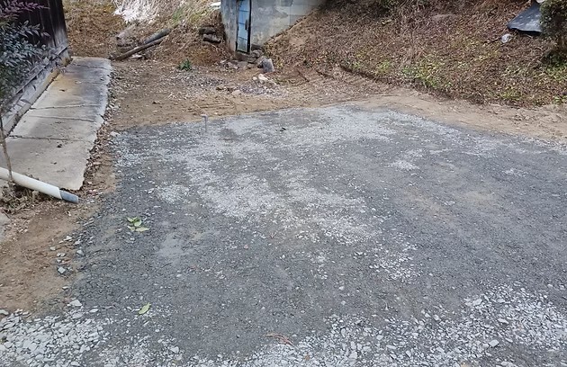 井戸埋設、木造車庫解体、カーポート設置 施工後